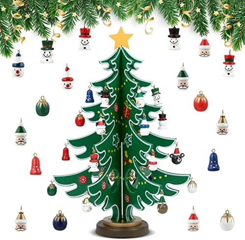 LIHAO Christmas Advent Calendar 2026, 24 Days Tabletop Tree Countdown | 24PCS Ornaments, for Boys, Girls, Party Favors, Classroom Prizes, Xmas Gift