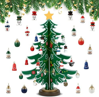 LIHAO Christmas Advent Calendar 2026, 24 Days Tabletop Tree Countdown | 24PCS Ornaments, for Boys, Girls, Party Favors, Classroom Prizes, Xmas Gift