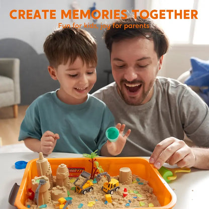 Construction Themed Sensory Bin With Glow In The Dark Rocks