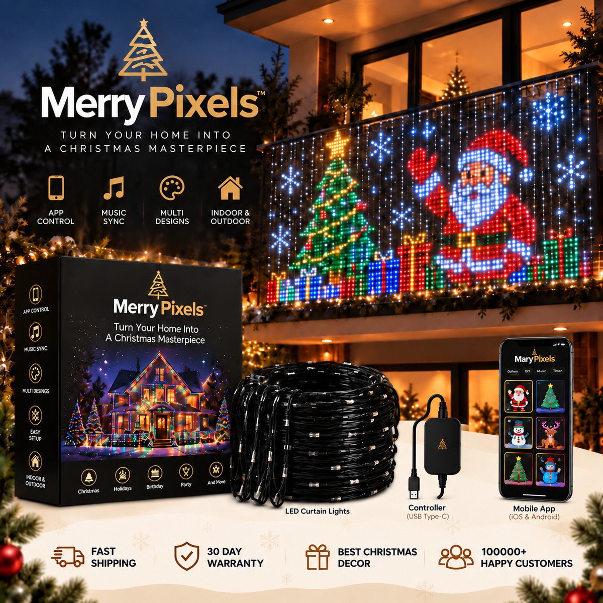 Pixel Christmas Lights