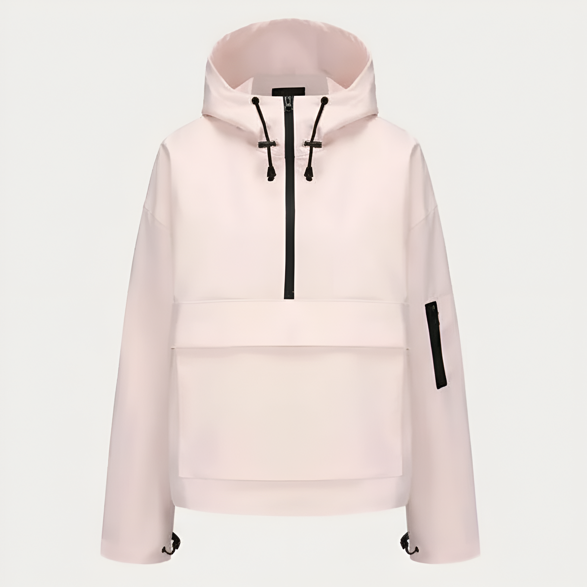 Hooded Half Zip Leopard Print Pullover Hoodie