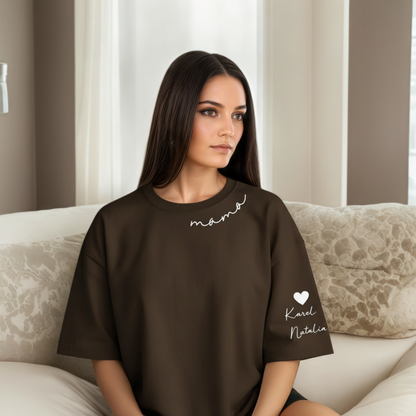 Personalized Mama Sweatshirt And Hoodie With Names On Sleeve