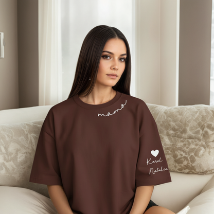 Personalized Mama Sweatshirt And Hoodie With Names On Sleeve