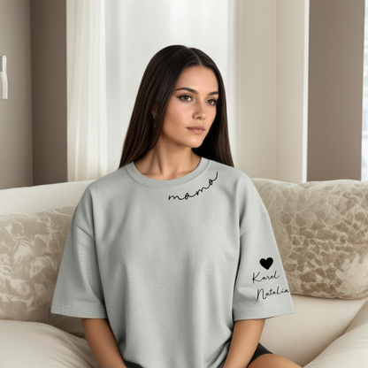 Personalized Mama Sweatshirt And Hoodie With Names On Sleeve