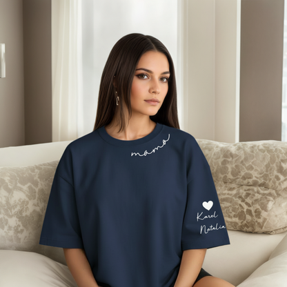 Personalized Mama Sweatshirt And Hoodie With Names On Sleeve