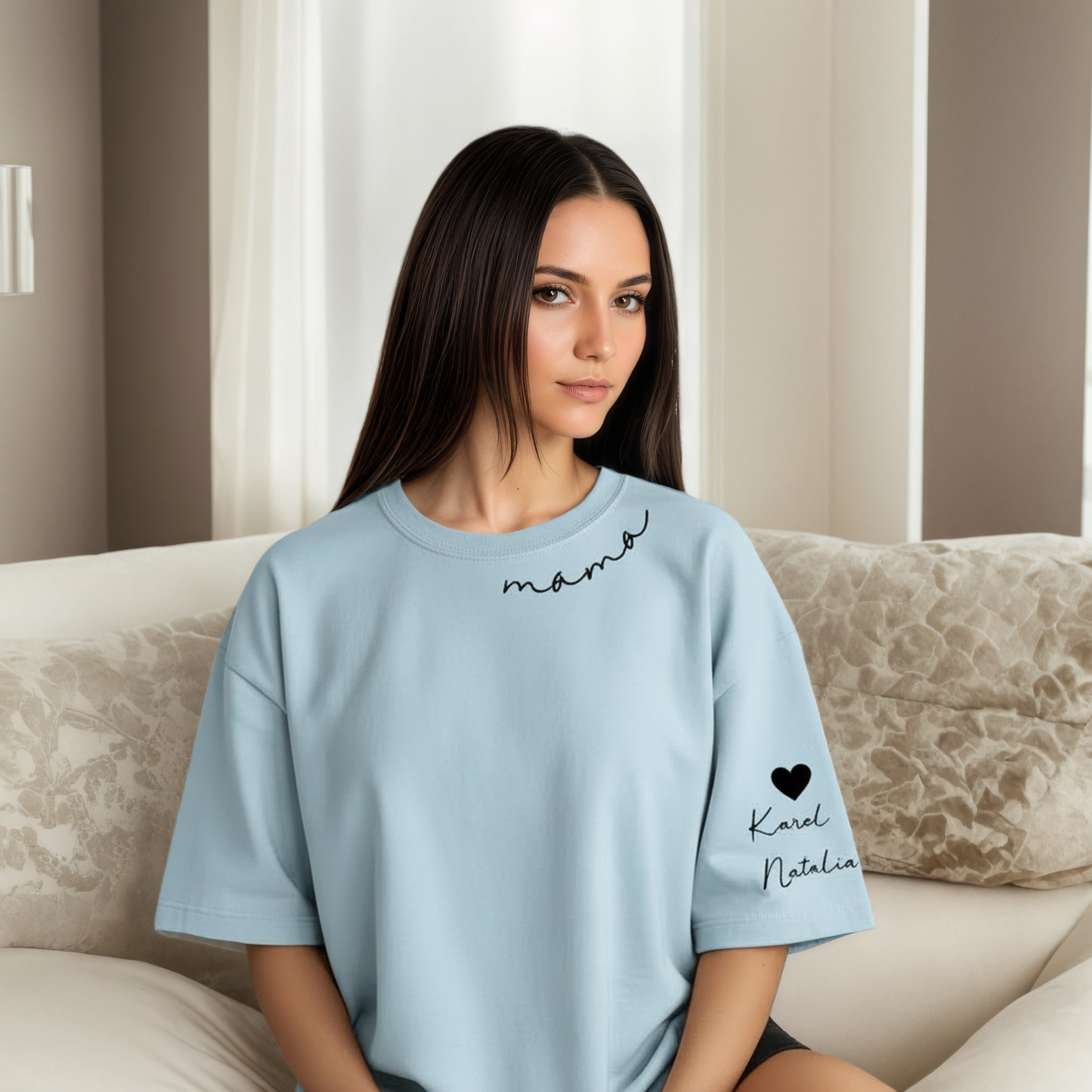 Personalized Mama Sweatshirt And Hoodie With Names On Sleeve