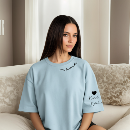 Personalized Mama Sweatshirt And Hoodie With Names On Sleeve