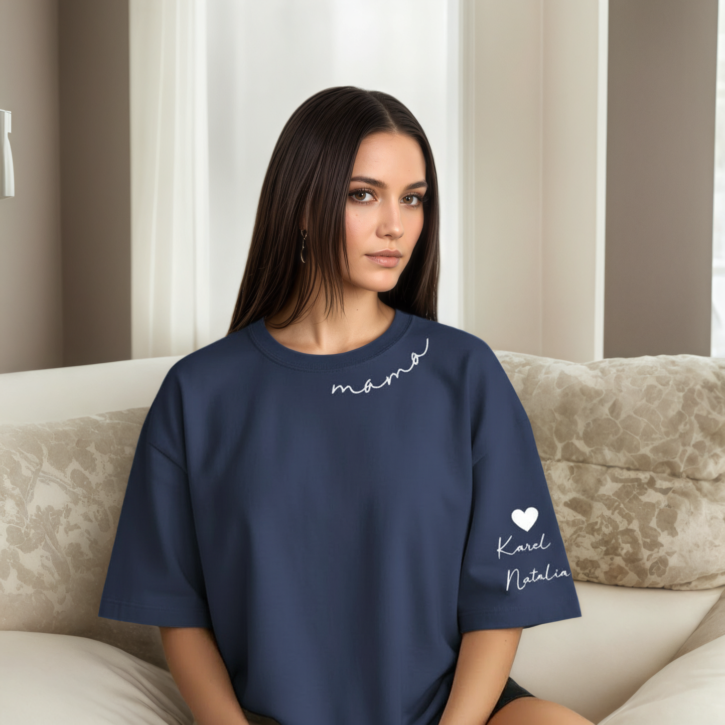 Personalized Mama Sweatshirt And Hoodie With Names On Sleeve