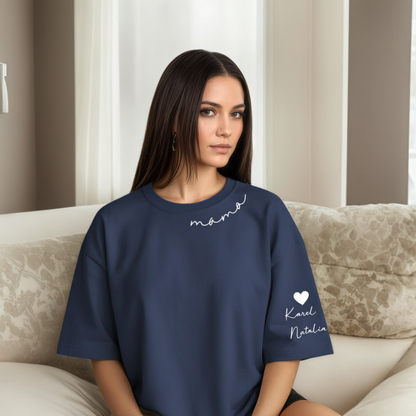Personalized Mama Sweatshirt And Hoodie With Names On Sleeve