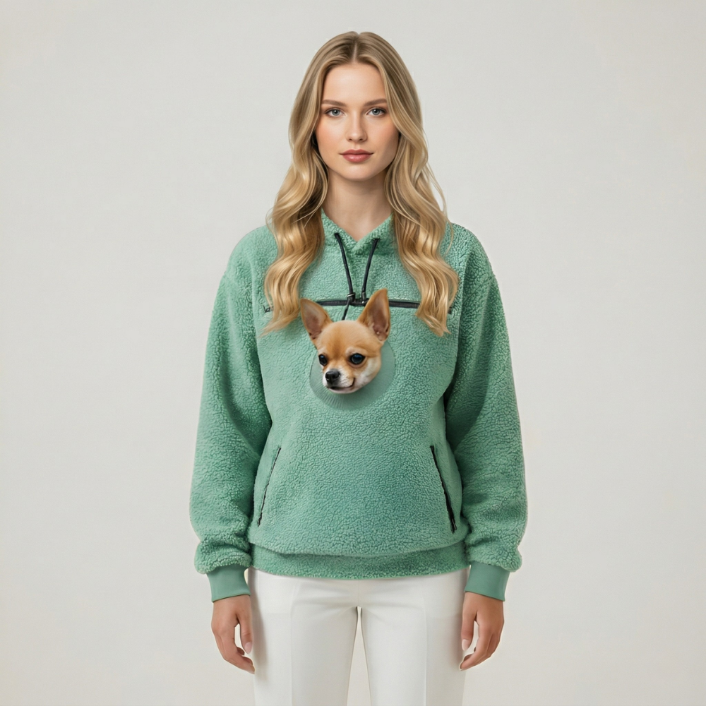 Kangaroo Style Pet Carrying Hoodie With Front Pocket