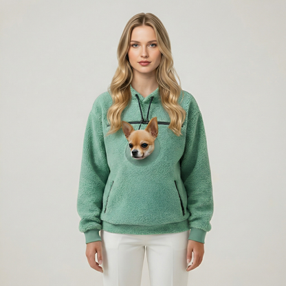 Kangaroo Style Pet Carrying Hoodie With Front Pocket