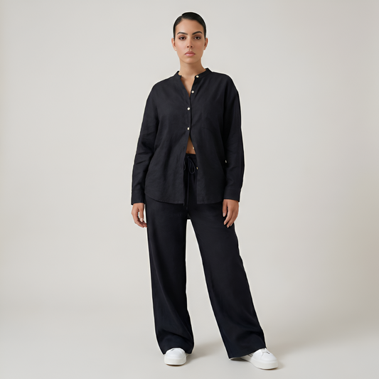Minimal Button Up Co Ord Set For Women
