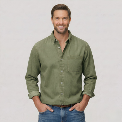 Classic Solid Long Sleeve Button Down Shirt