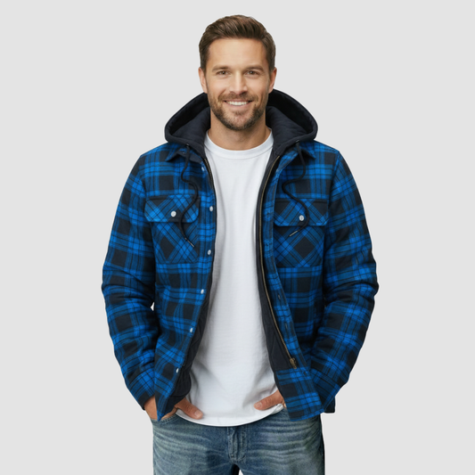 Quilted Hooded Plaid Flannel Jacket