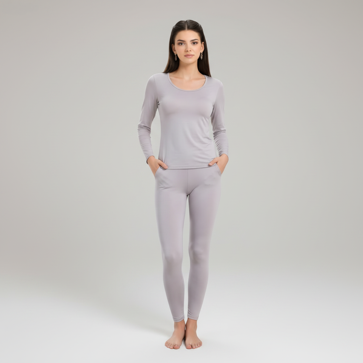Mulberry Silk Long Johns Thermal Underwear Sets For Women