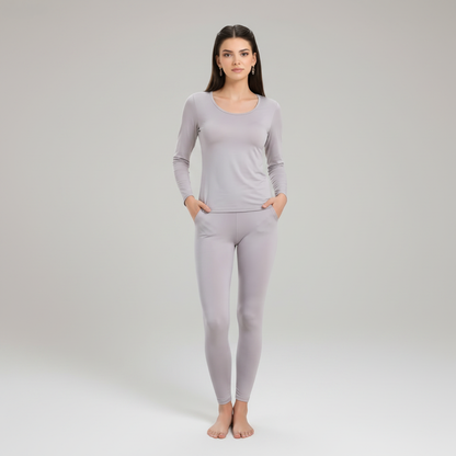 Mulberry Silk Long Johns Thermal Underwear Sets For Women