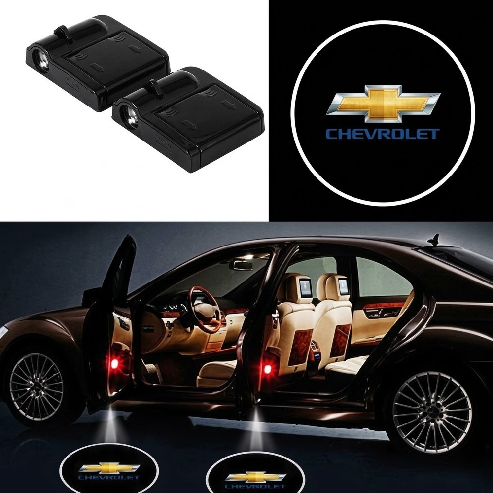 Set Of 2 Chevy Door Light Logo