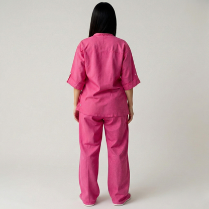 Minimal Button Up Co Ord Set For Women