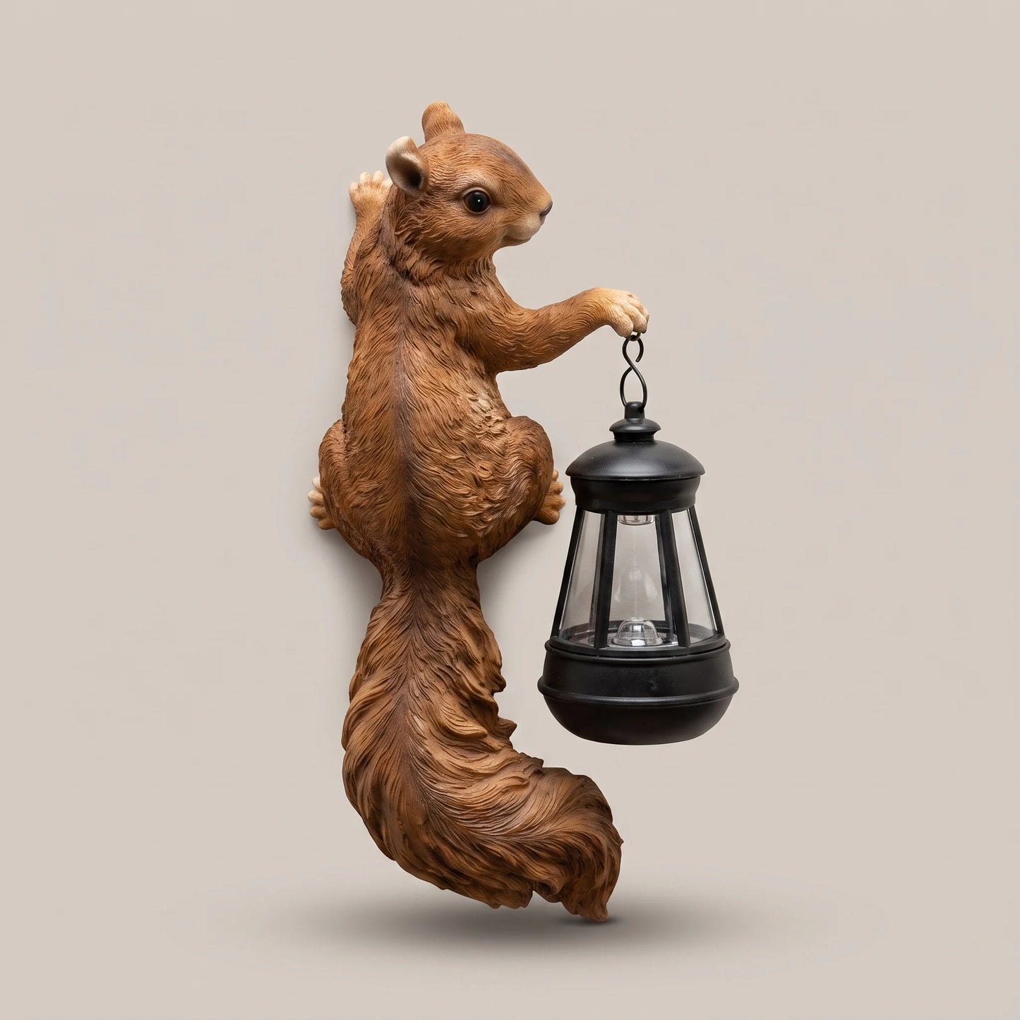 Solyra solar squirrel lantern, studio product photo
