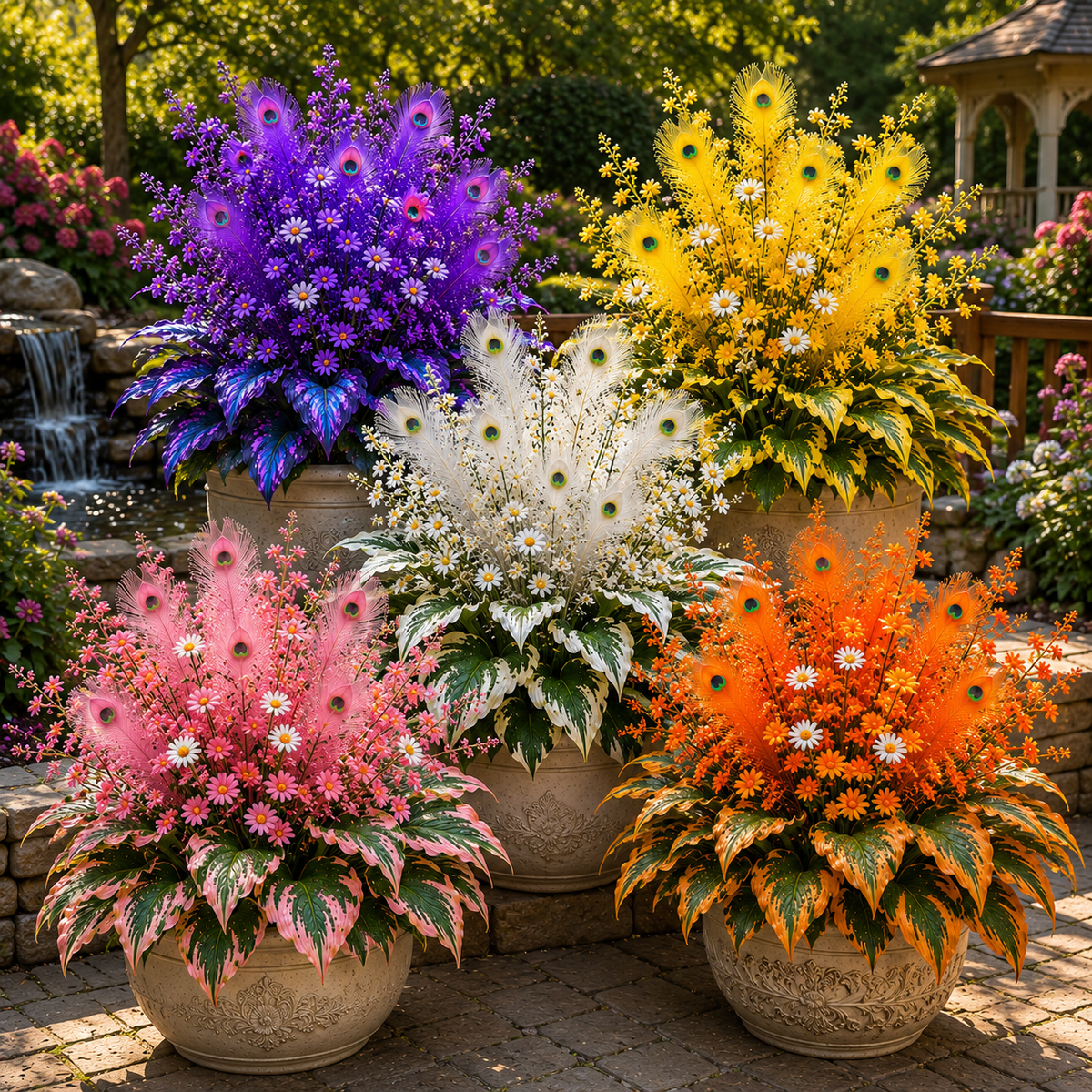 Peacock Flame Hosta Bulbs For Garden And Lawns