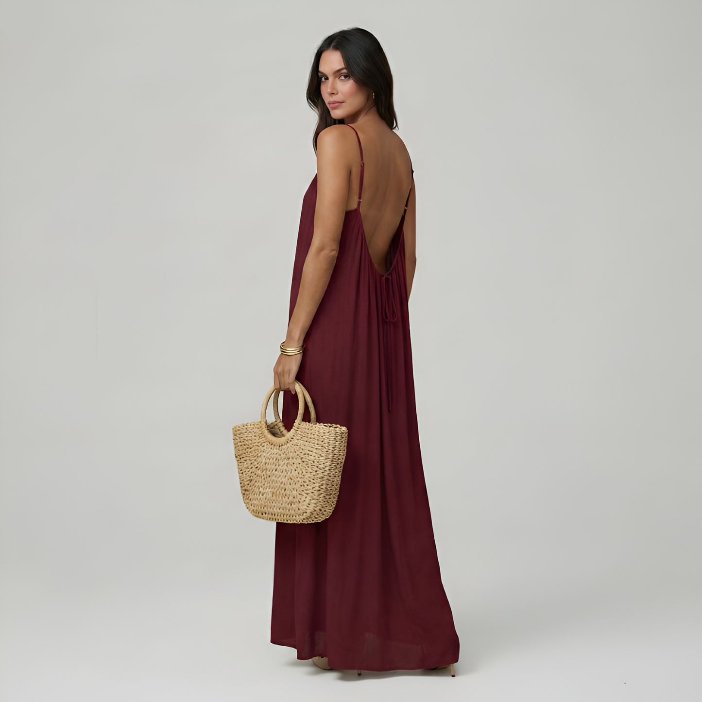 Adjustable Strap Cami Maxi Dress For Women