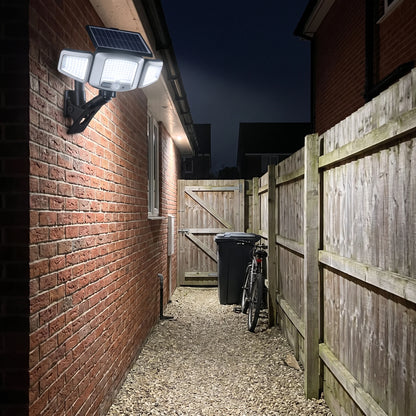 Dark side passage lit end to end by the flood light
