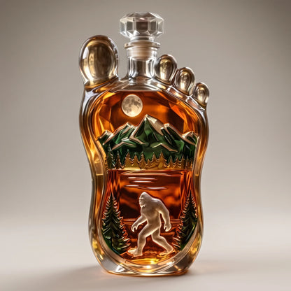 Bigfoot Whiskey Decanter on a dark studio background