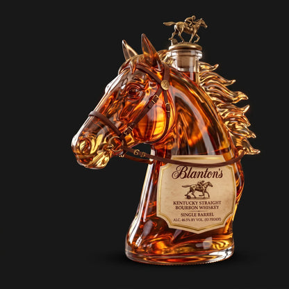 Horse Head Whiskey Decanter on a dark studio background