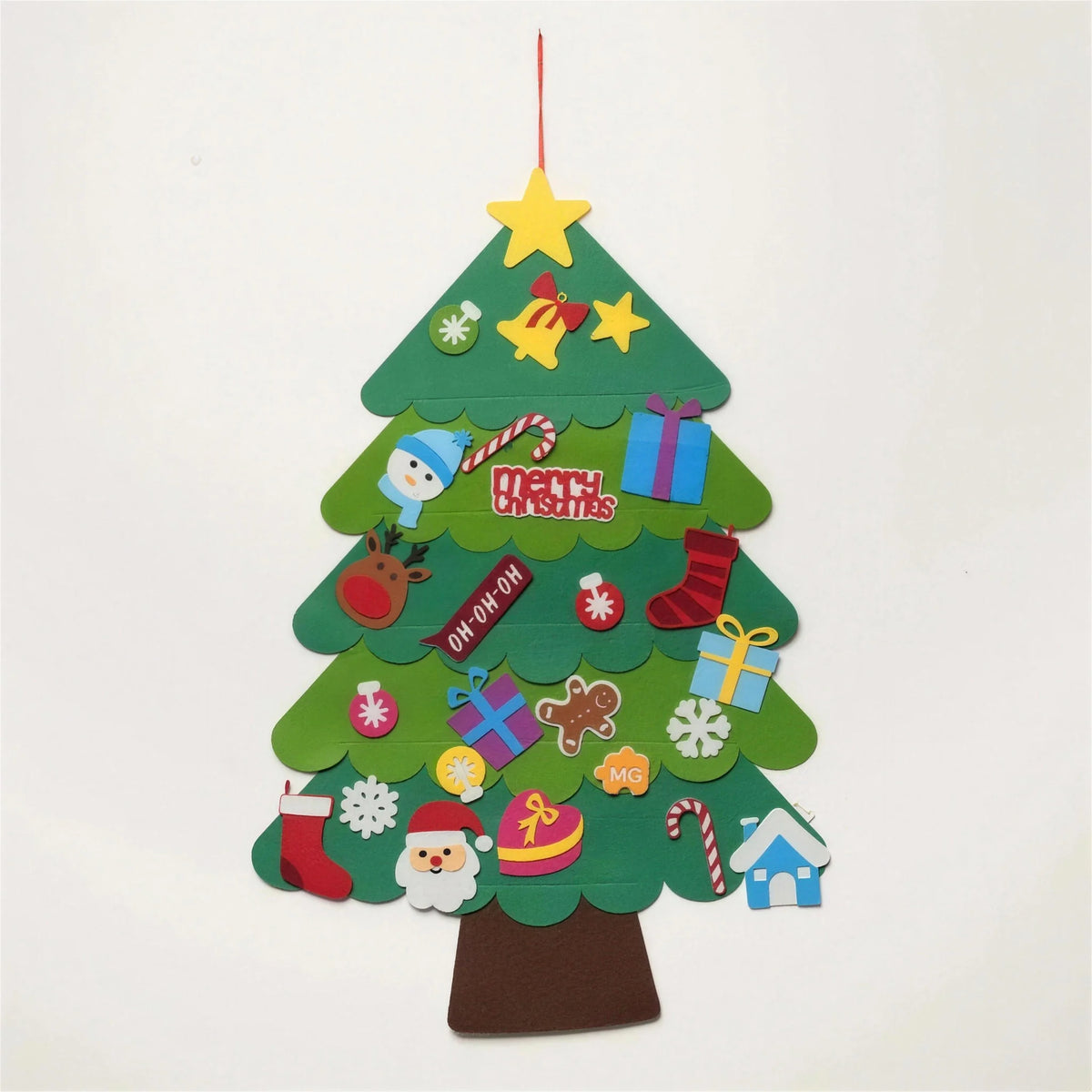 Montessori felt Christmas tree with 25 felt ornaments