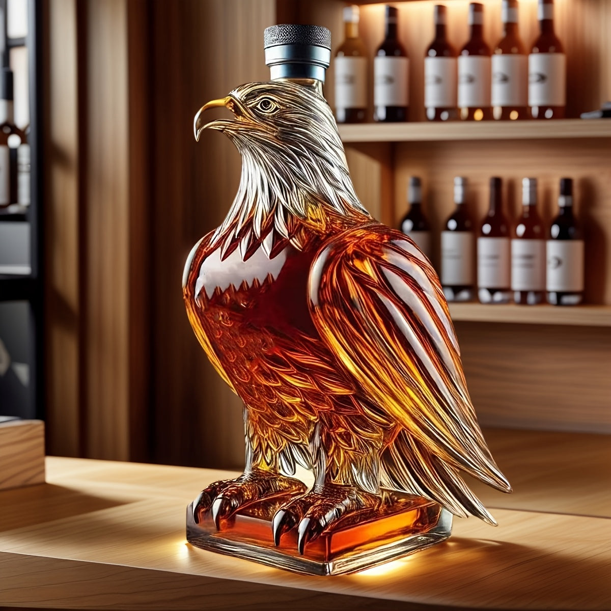 1pc Hand-Blown Eagle-Shaped Glass Decanter