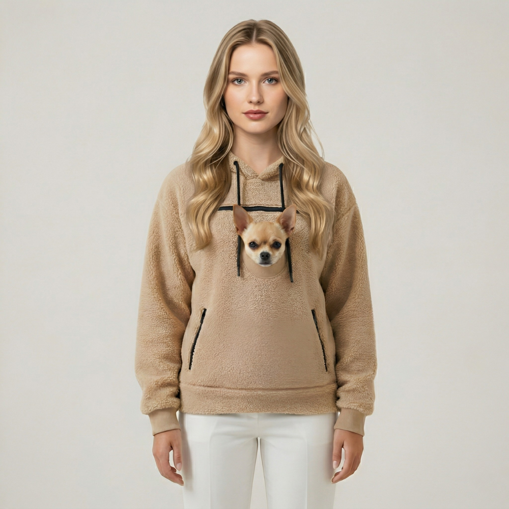 Kangaroo Style Pet Carrying Hoodie With Front Pocket