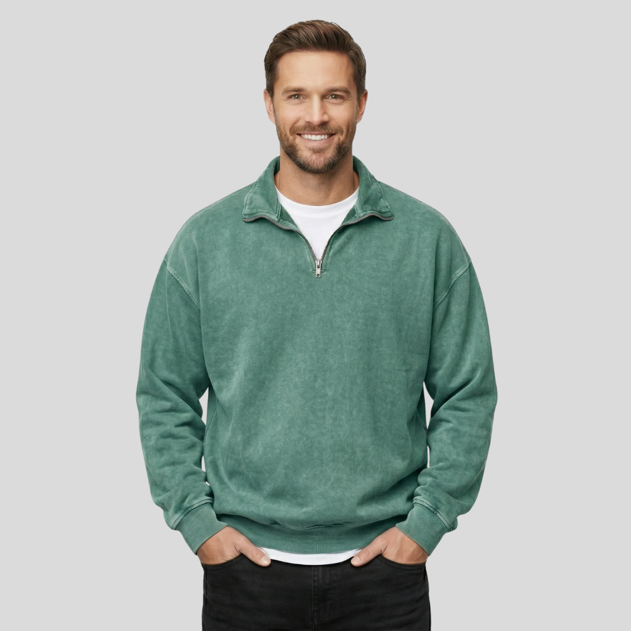 Classic Half Zip Collar Sweatshirt