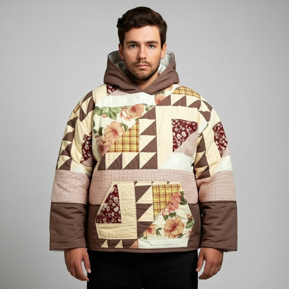Casual Patchwork Quilt Design Everyday Hoodie