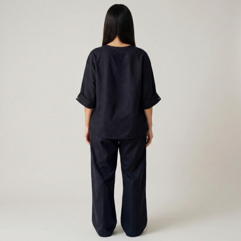 Minimal Button Up Co Ord Set For Women