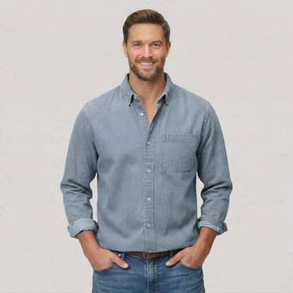 Classic Solid Long Sleeve Button Down Shirt