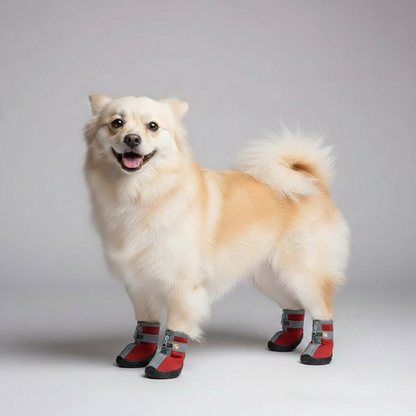 4 Pieces Of Winter Snow Hiking Dog Boots