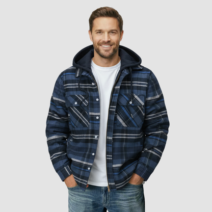 Quilted Hooded Plaid Flannel Jacket