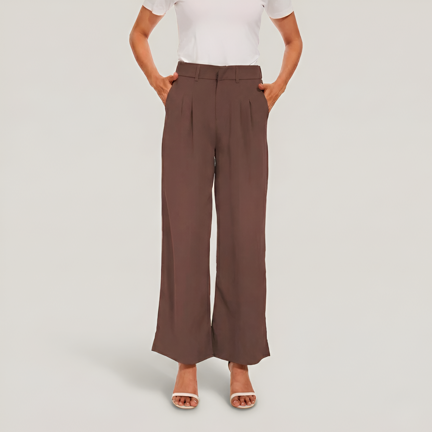 Pleated Front Tailored Full Length Pants