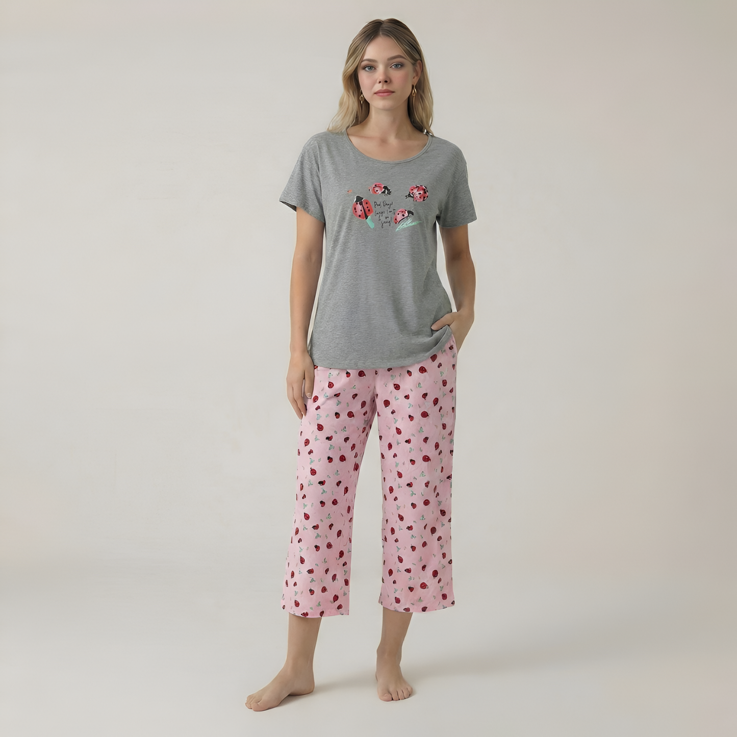 Two Piece Nightwear Pajama Set For Women