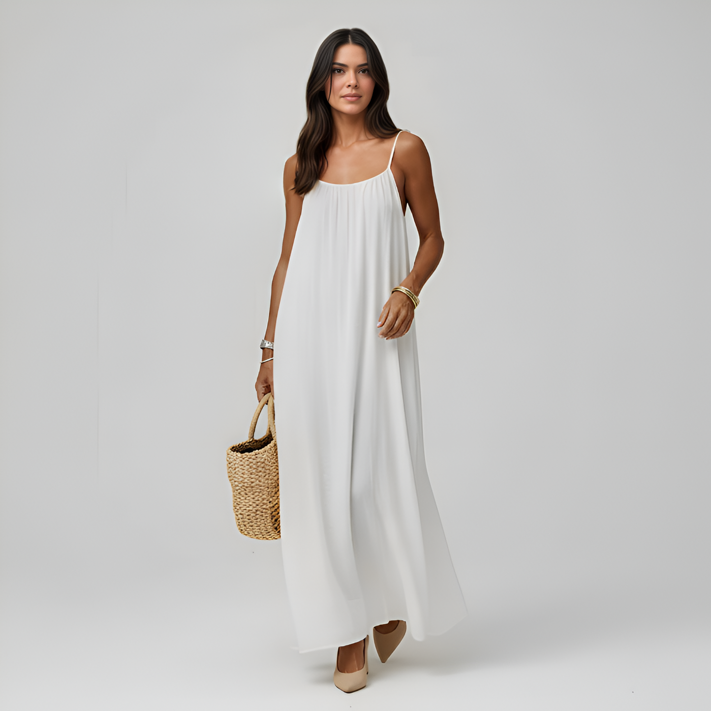 Adjustable Strap Cami Maxi Dress For Women