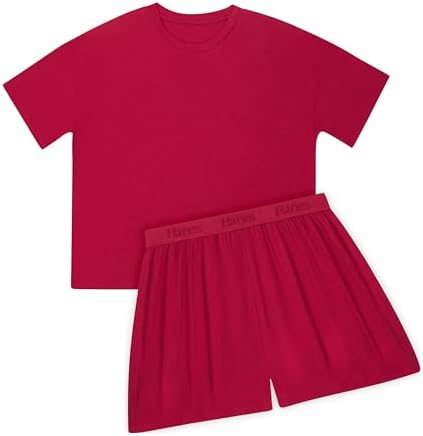 Hanes Women's Originals Supersoft Boxy T-Shirt & Sleep Shorts Set