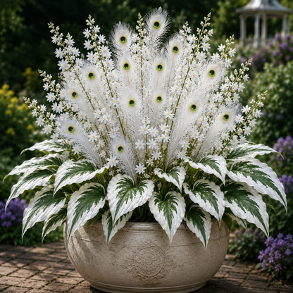 Peacock Flame Hosta Bulbs For Garden And Lawns
