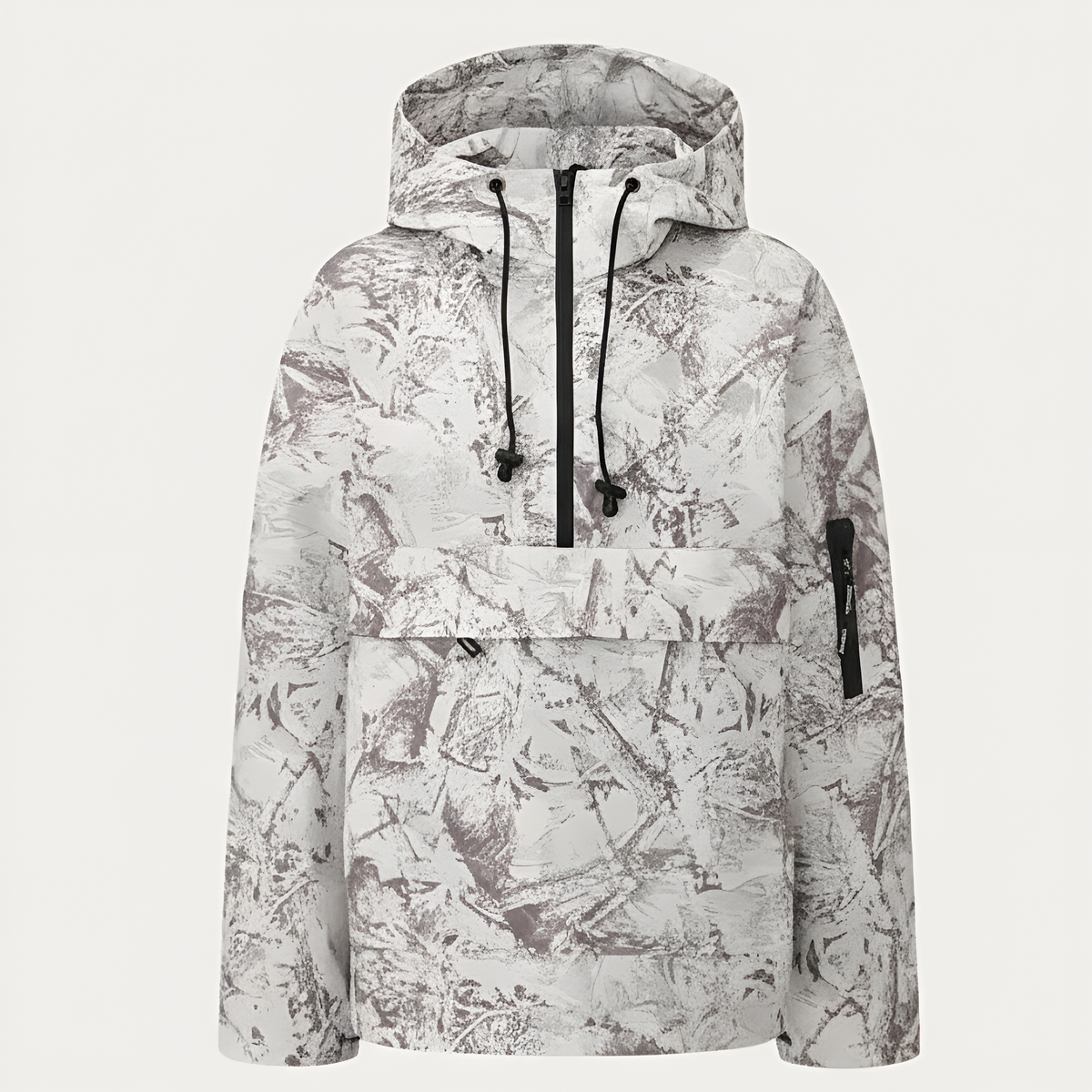 Hooded Half Zip Leopard Print Pullover Hoodie