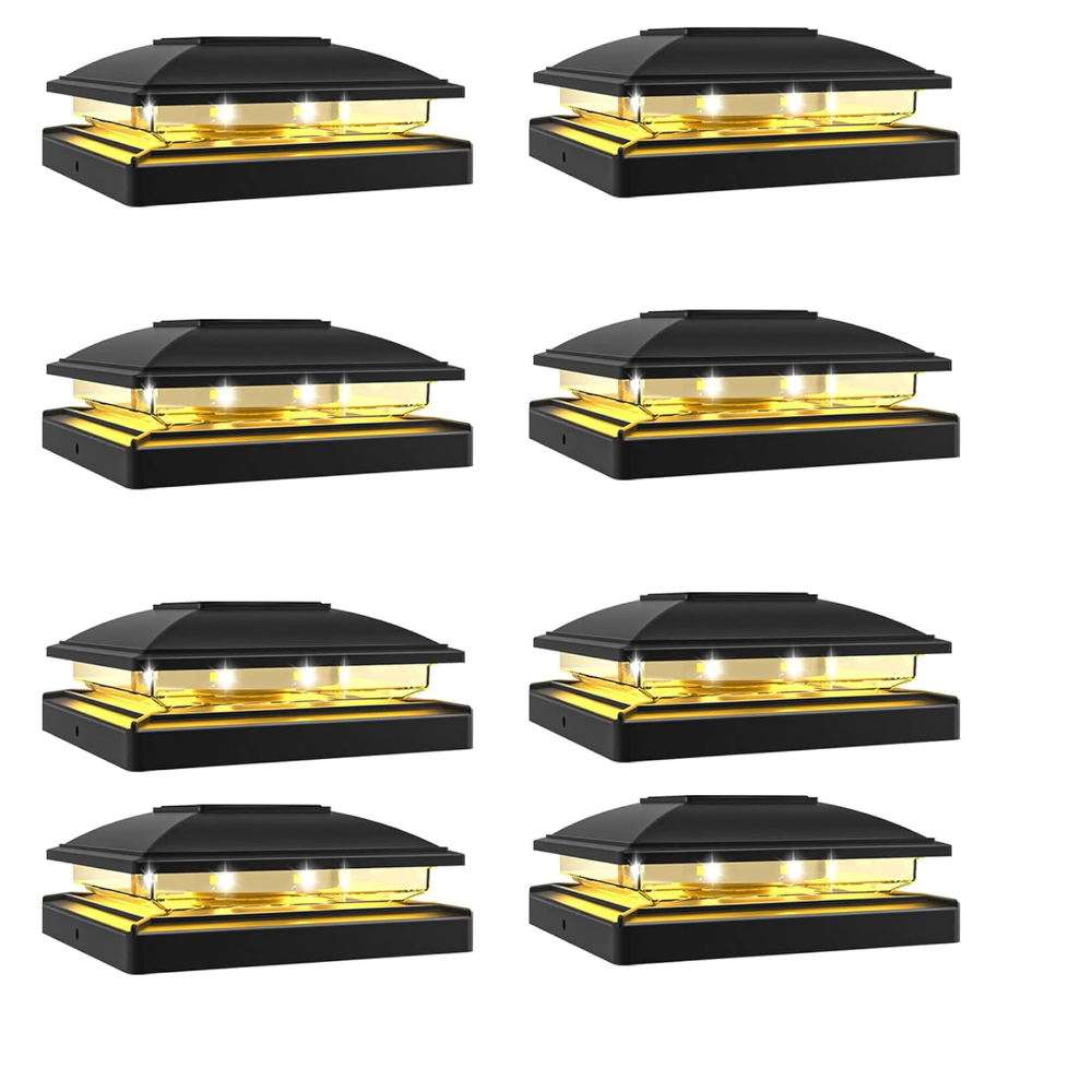Solar Powered Post Cap Lights For Outdoor Deck And Fence