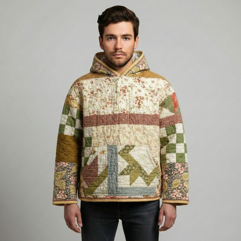 Casual Patchwork Quilt Design Everyday Hoodie