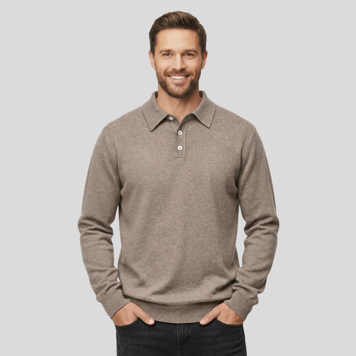 Classic Cashmere Lapel Polo T Shirt