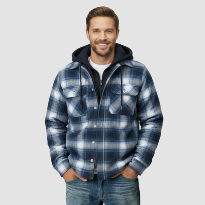Quilted Hooded Plaid Flannel Jacket