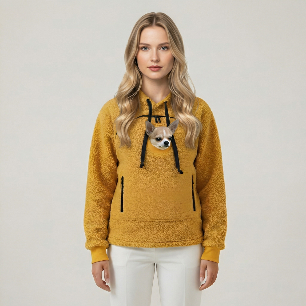 Kangaroo Style Pet Carrying Hoodie With Front Pocket
