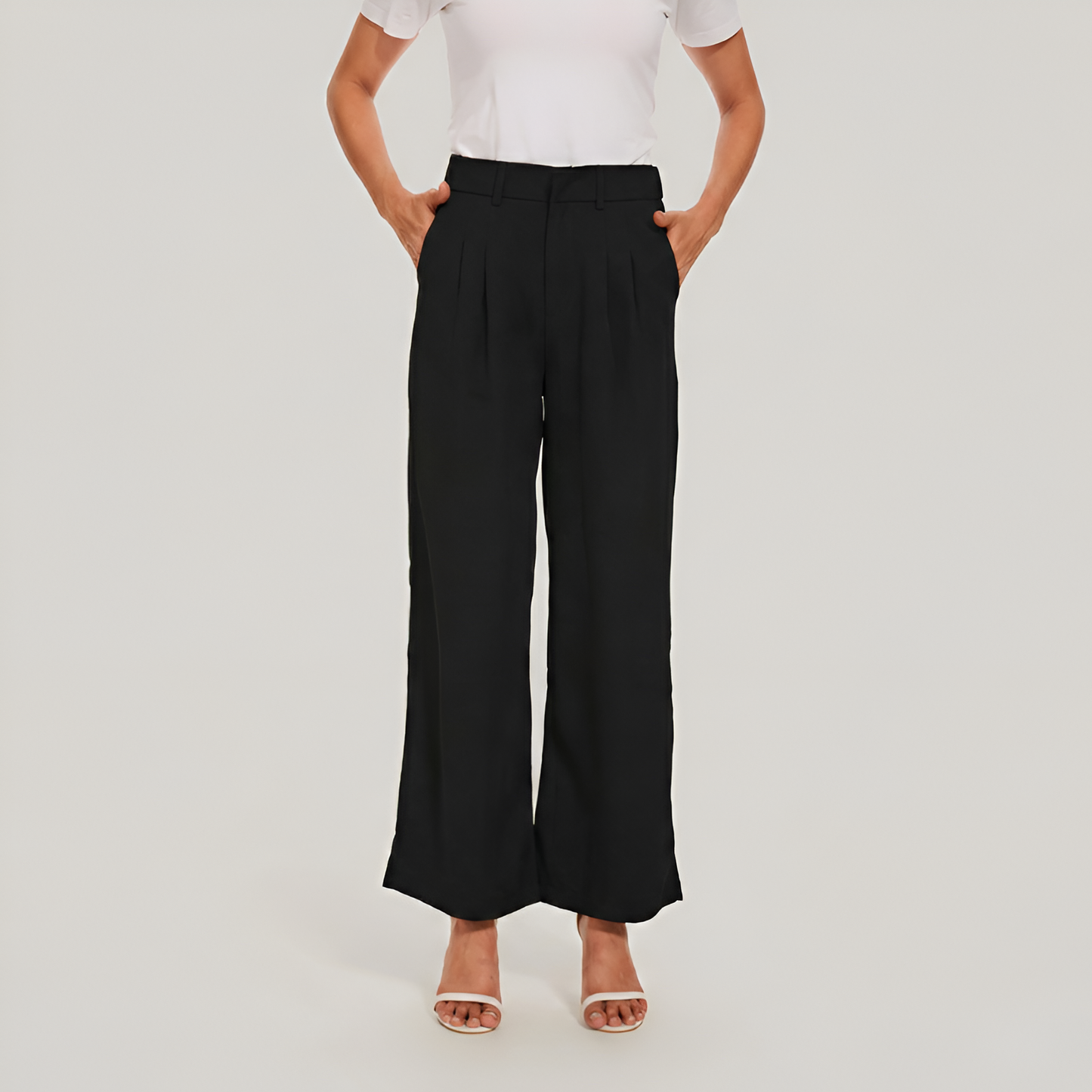 Pleated Front Tailored Full Length Pants