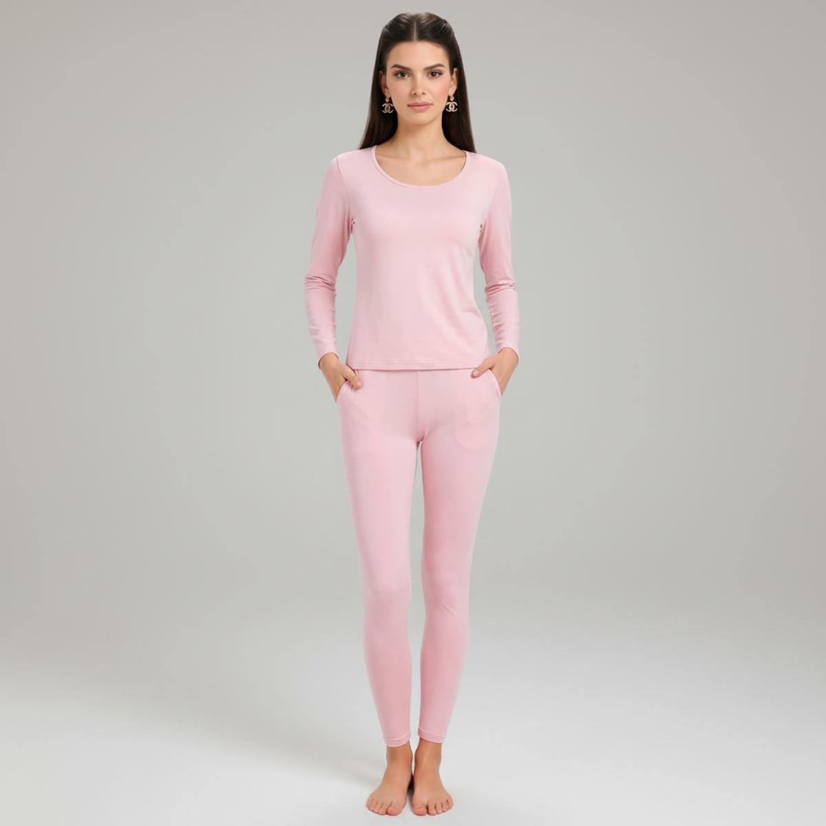 Mulberry Silk Long Johns Thermal Underwear Sets For Women